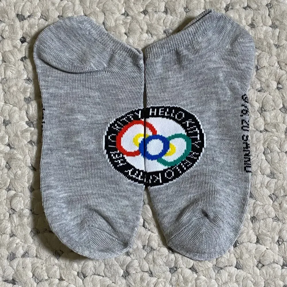 Hello Kitty RAINBOW BOW Olympics Medallion Socks NEW! Sanrio Limited Edition